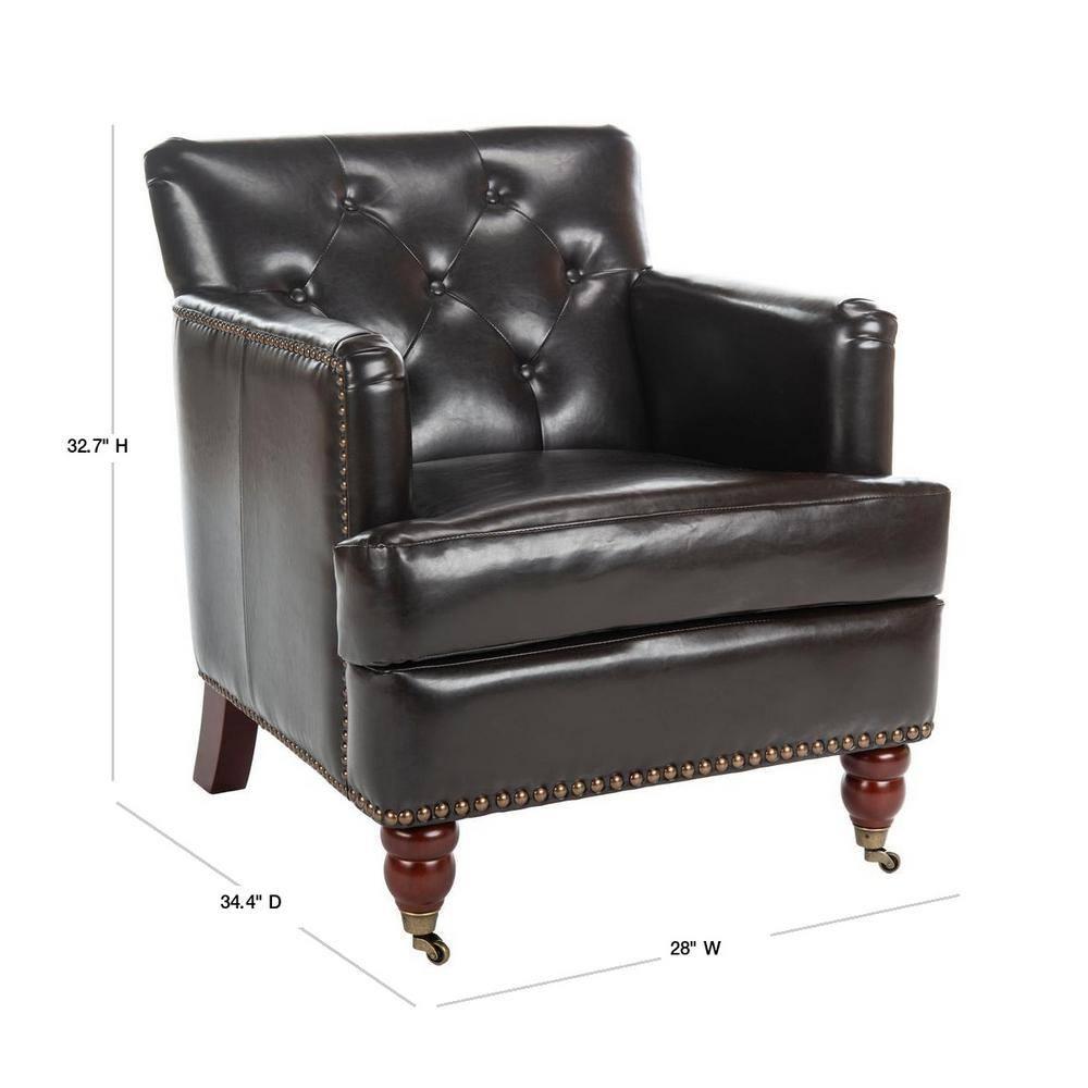 Colin Chair - HUD8212 - Brown/Leather - Safavieh