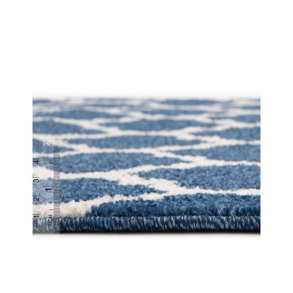 Unique Loom 4' 1 x 6' 1 Trellis Philadelphia Dark Blue Area Rug