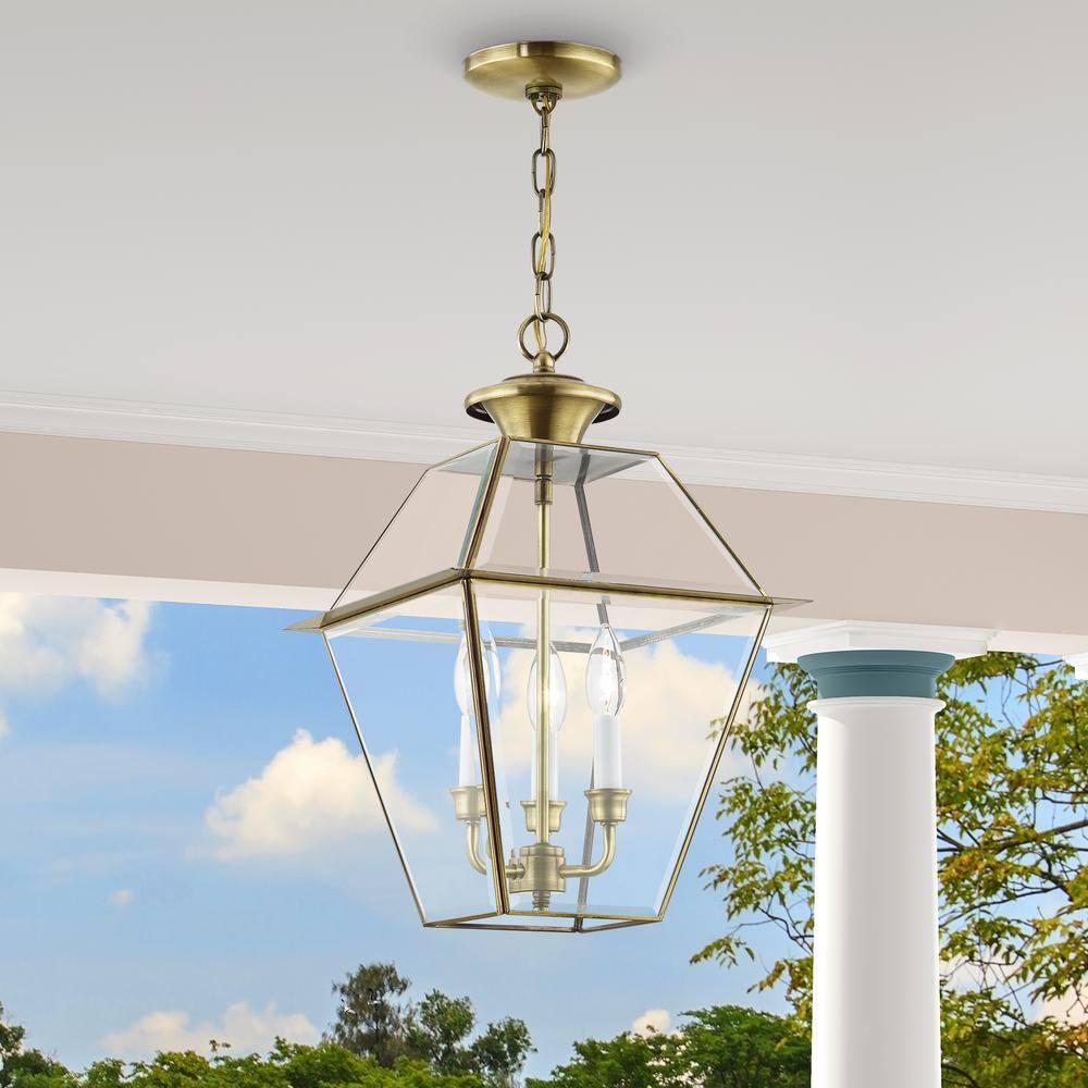Livex Lighting Westover 3 - Light Pendant in  Antique Brass