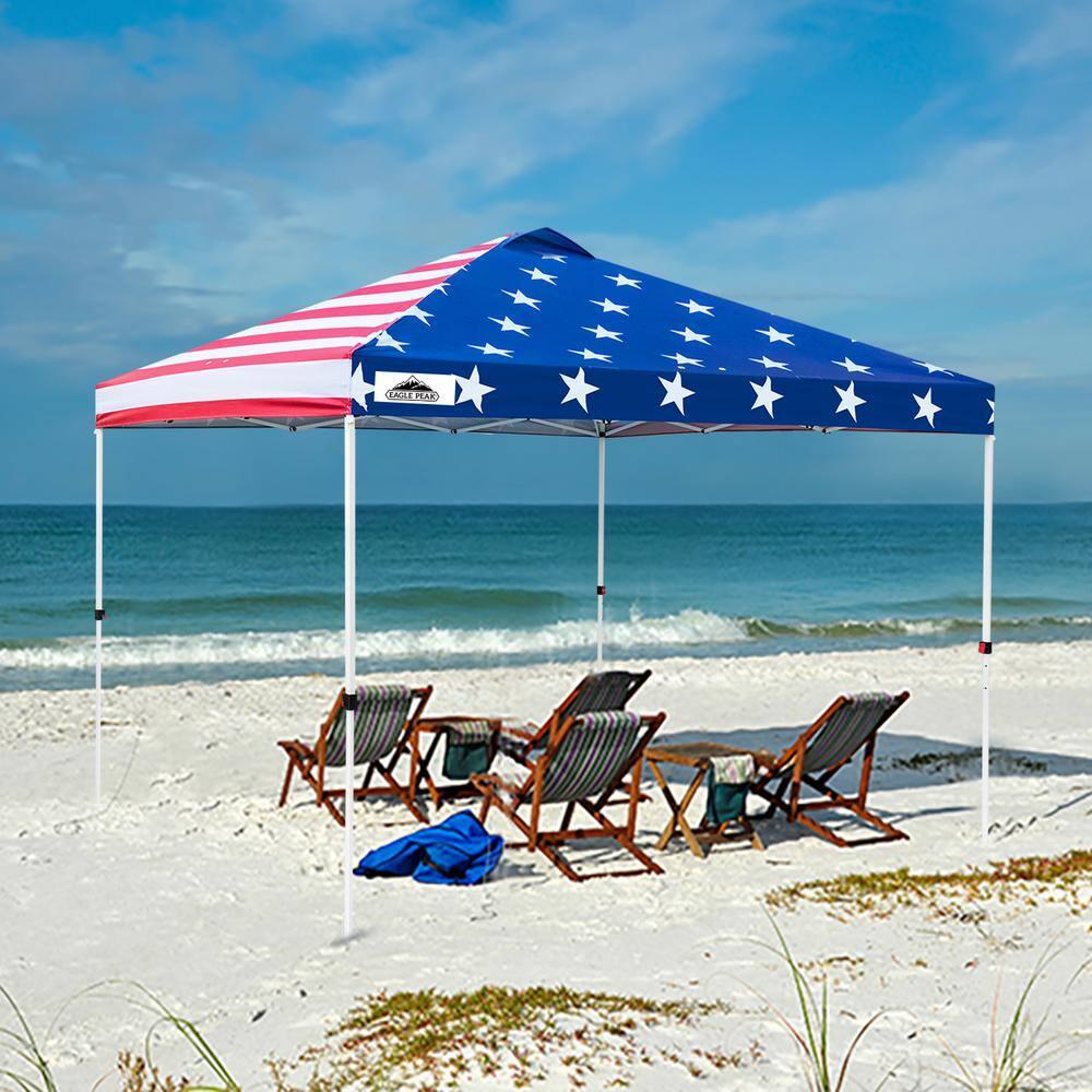 EAGLE PEAK Pop Up Canopies 10 Ft. W x 10 FT. D Metal Party Tent Canopy