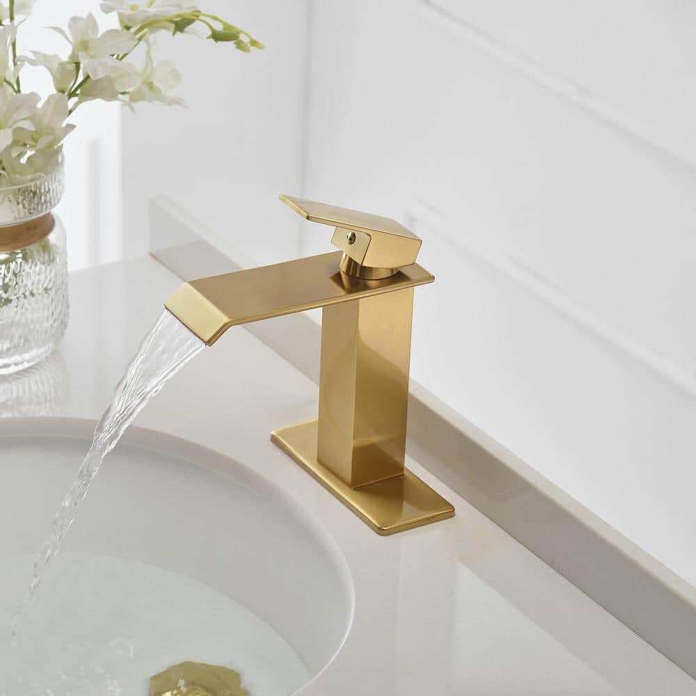 VIBRANTBATH Single-Hole Single-handle Bathroom Faucet with Drain Assembly YZJ9004-G-2