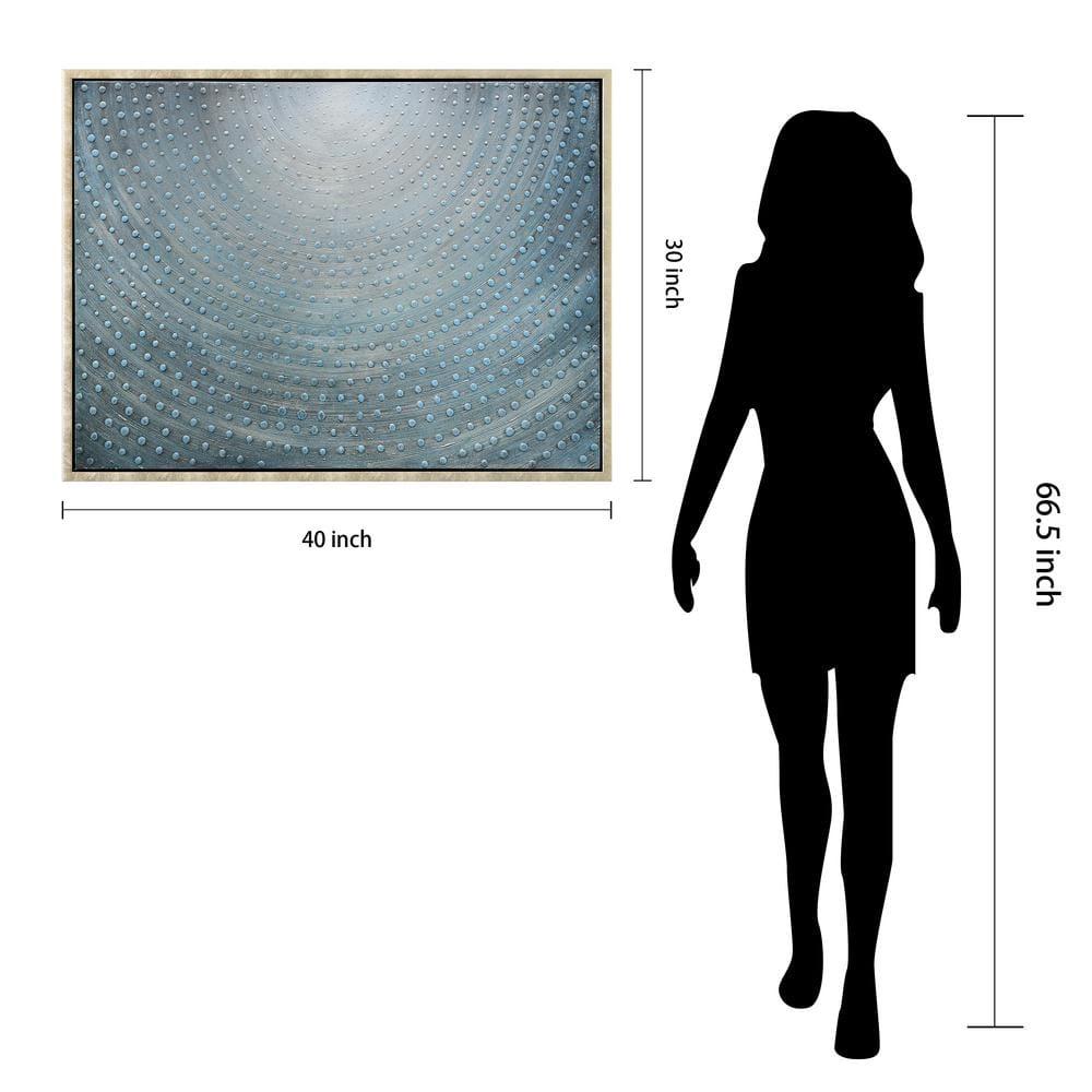 Empire Art Direct Cosmic Swirl Textured Metallic Hand Painted Blue Framed Canvas Wall Art