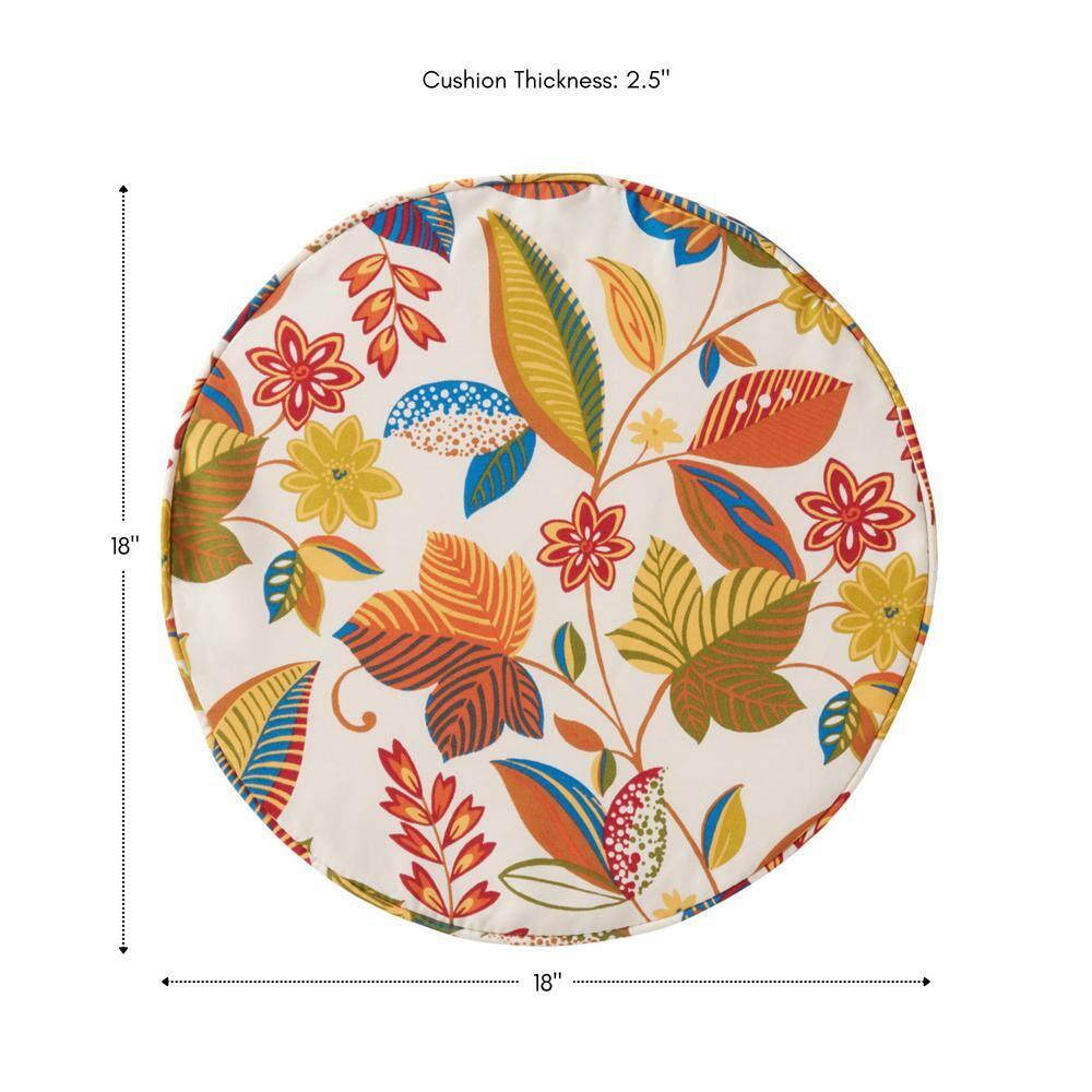 Greendale Home Fashions 18" x 18" Esprit Floral Round Outdoor Chair Pad (Set of 2)