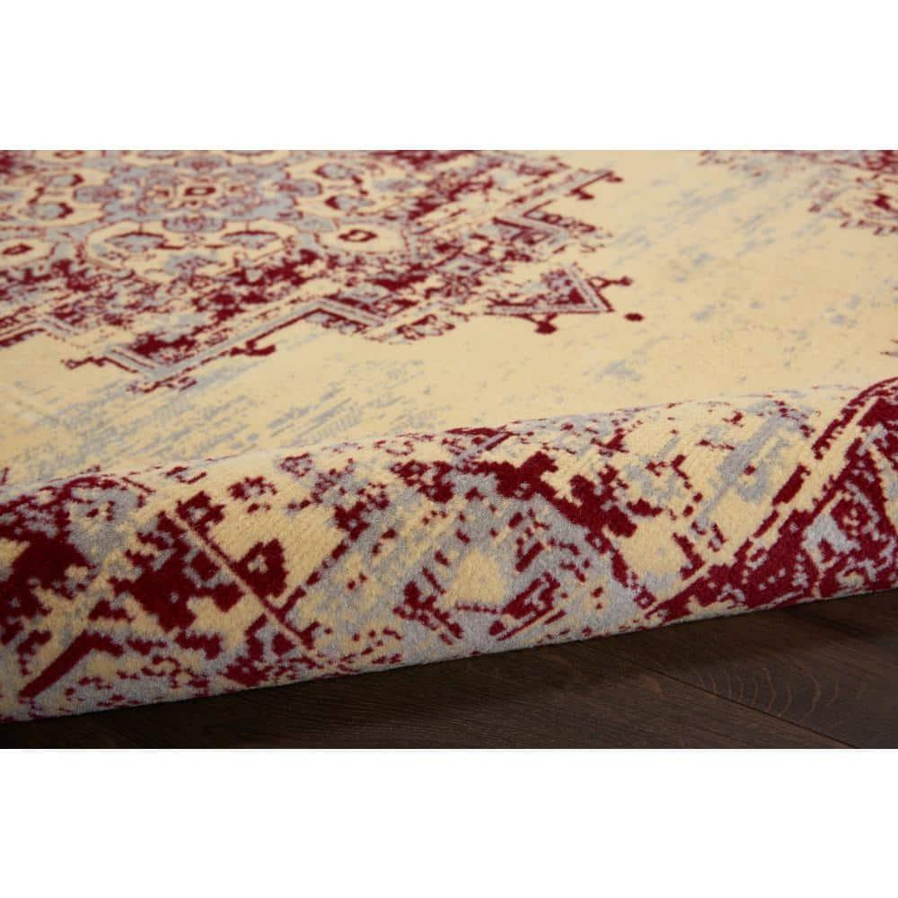 Nourison Grafix Persian Cream/Red 5'3" x 7'3" Area Rug, (5x7)