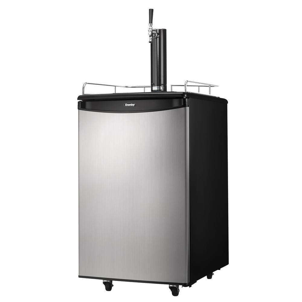 Danby Danby 5.4 Cubic Feet Silver Single Tap Half Barrel (Full Size) Freestanding Kegerator with Adjustable Temperature