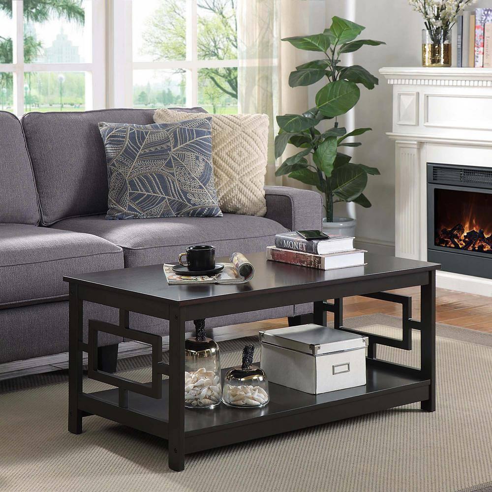 Convenience Concepts Town Square Coffee Table with Shelf, Espresso