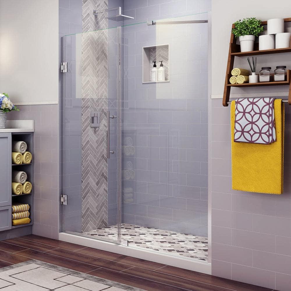 Belmore 53 x 72 Hinged Frameless Shower Door
