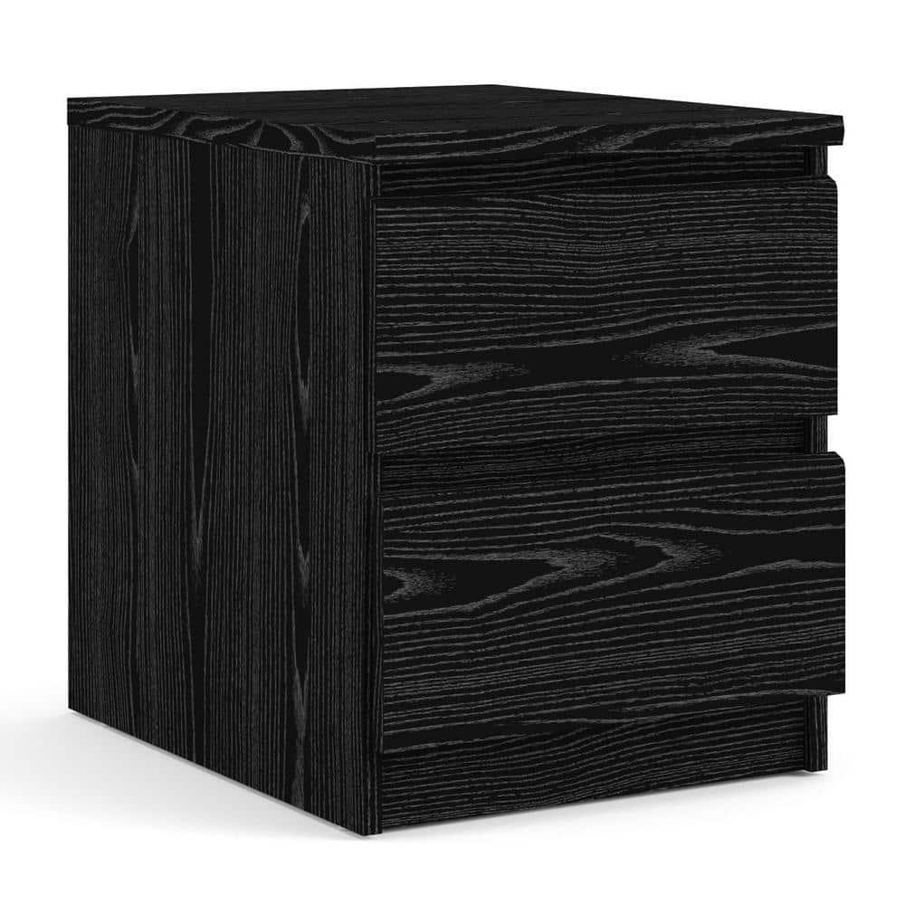 Scottsdale Black Woodgrain 2-Drawer Nightstand