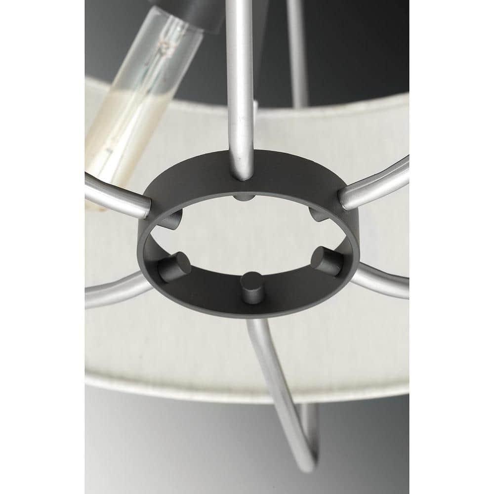P350102-009-Progress Lighting-Hangar - Close-to-Ceiling Light - 2 Light - Drum Shade in Farmhouse style - 16 Inches wide by 13.25 Inches high-Brushed
