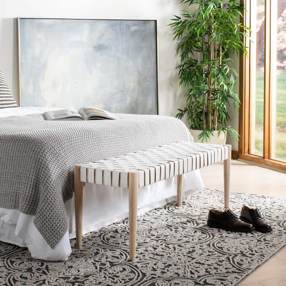 Orin 47" Woven Leather Bench