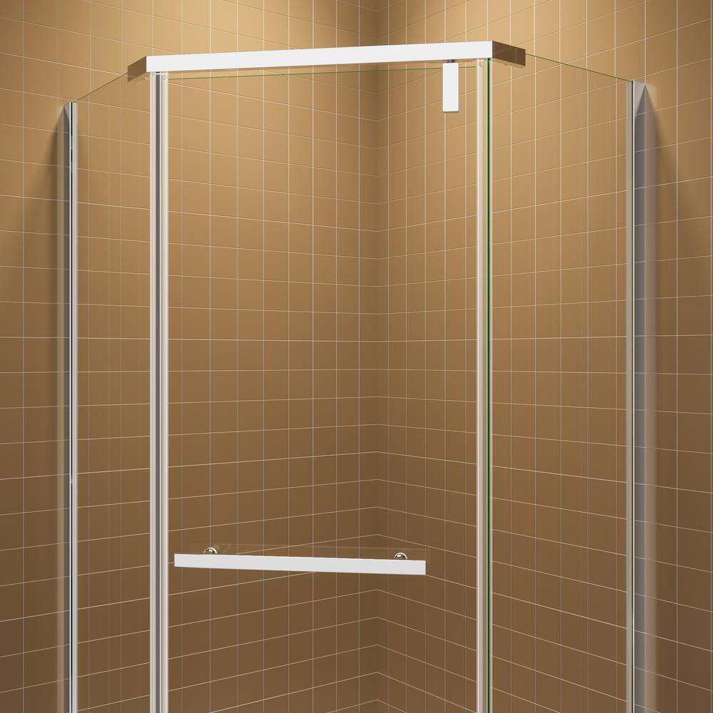 Bossicavelly 36" x 72" Neo-angle Pivot Semi Frameless Corner Shower Enclosure BOPSSD07CH