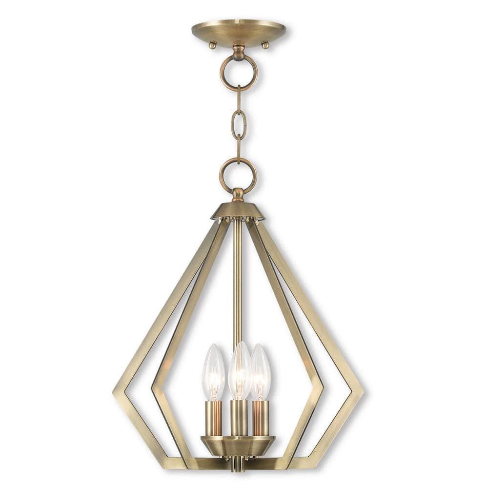 Livex Lighting Prism 3 - Light Chandelier in  Antique Brass