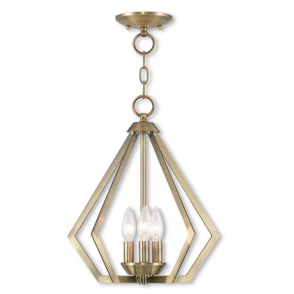 Livex Lighting Prism 3 - Light Chandelier in  Antique Brass