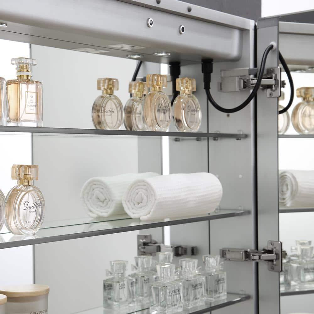 Fresca Spazio 30x30" LED Lighting Aluminum Bathroom Medicine Cabinet in Mirrored