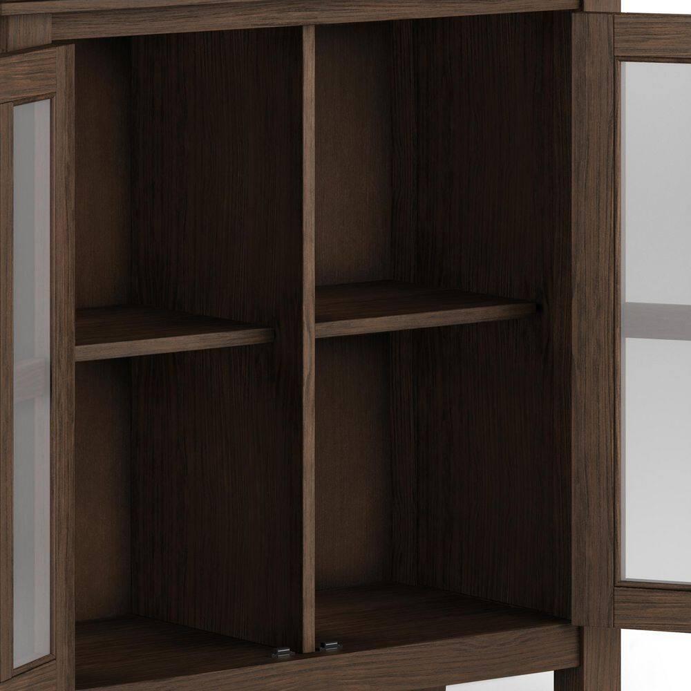 Simpli Home Artisan SOLID WOOD 30" Wide Contemporary Low Storage Cabinet in Farmhouse Brown