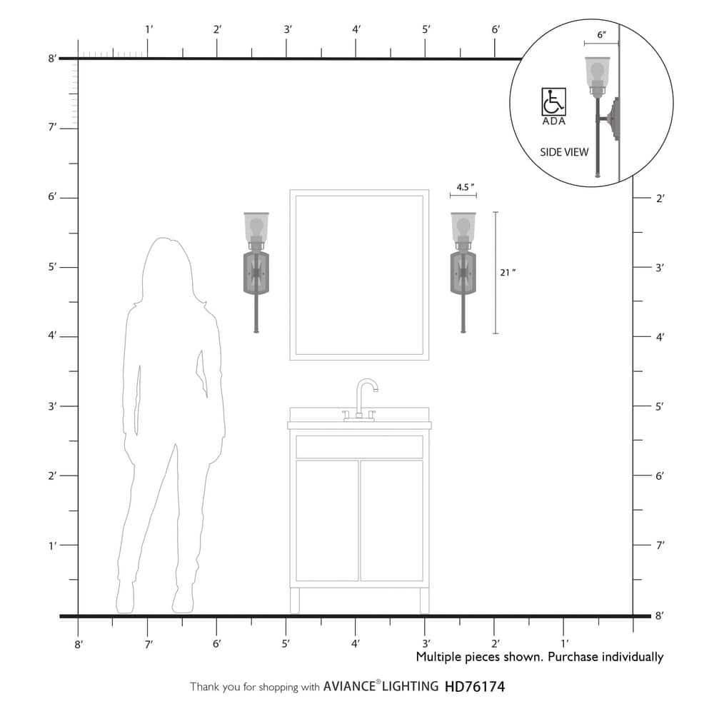 Livex Lighting Lawrenceville 1 - Light Sconce in Antique Brass