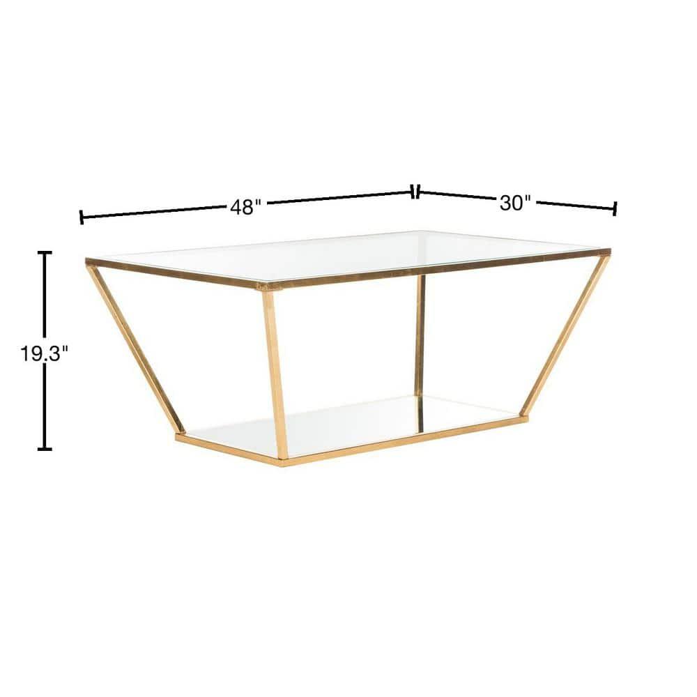 Allene Coffee Table - Gold/Clear - Safavieh