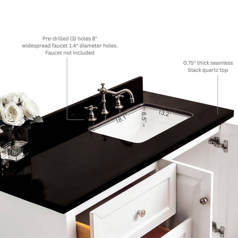 Hannah 48'' Single Bathroom Vanity with Quartz Top