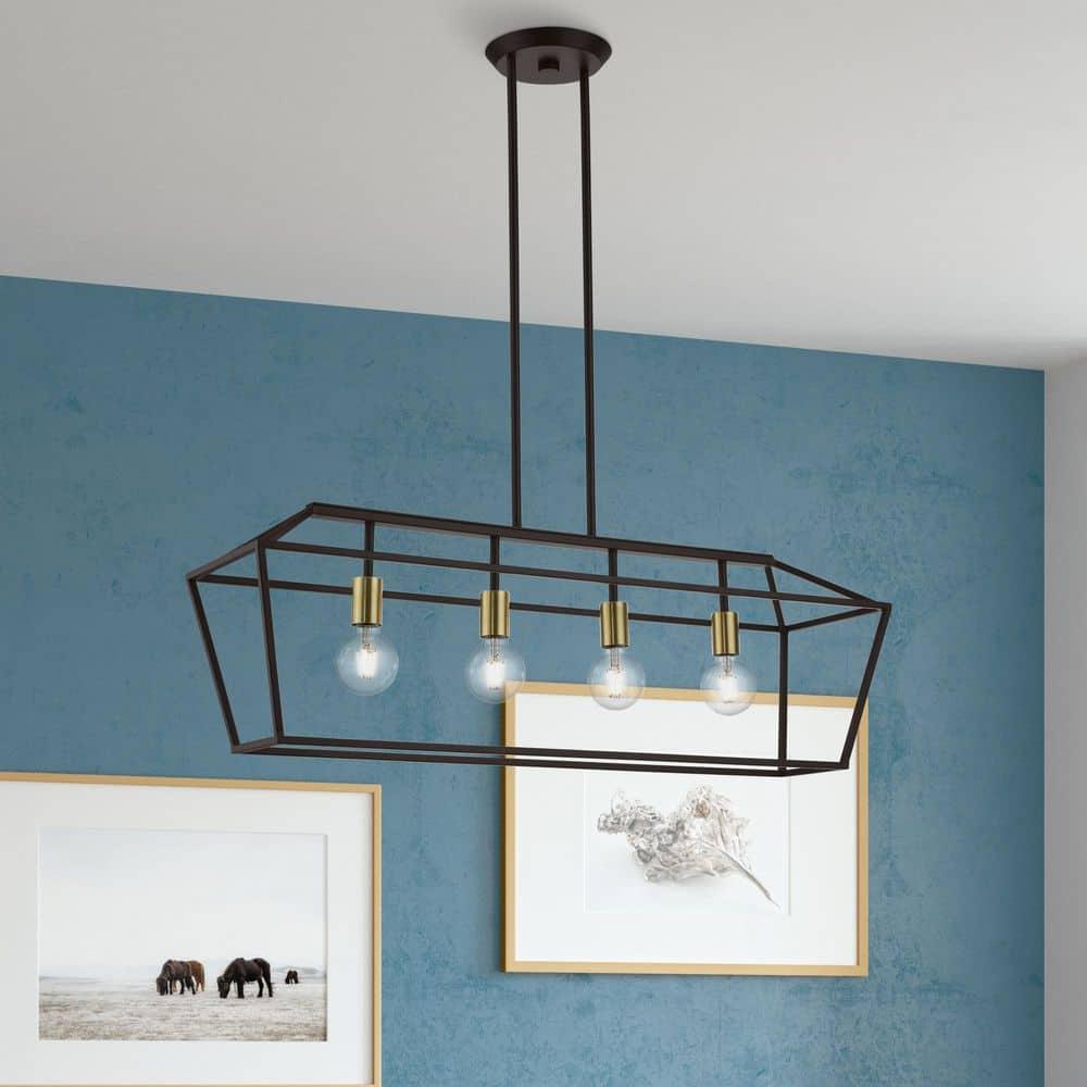 Livex Lighting Devone 4 - Light Chandelier in  Bronze/Antique Brass