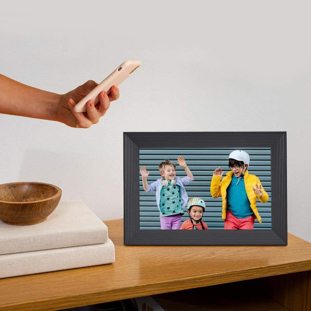 Carver by Aura Frames 10.1" HD Wi-Fi Digital Picture Frame with Free Unlimited Storage - Gravel