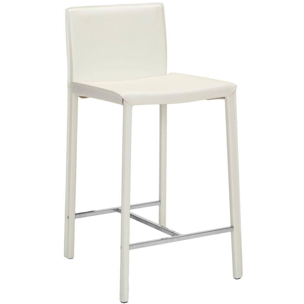 Jason 24" H Counter Stool (Set of 2) - FOX2003 - White - Safavieh Couture
