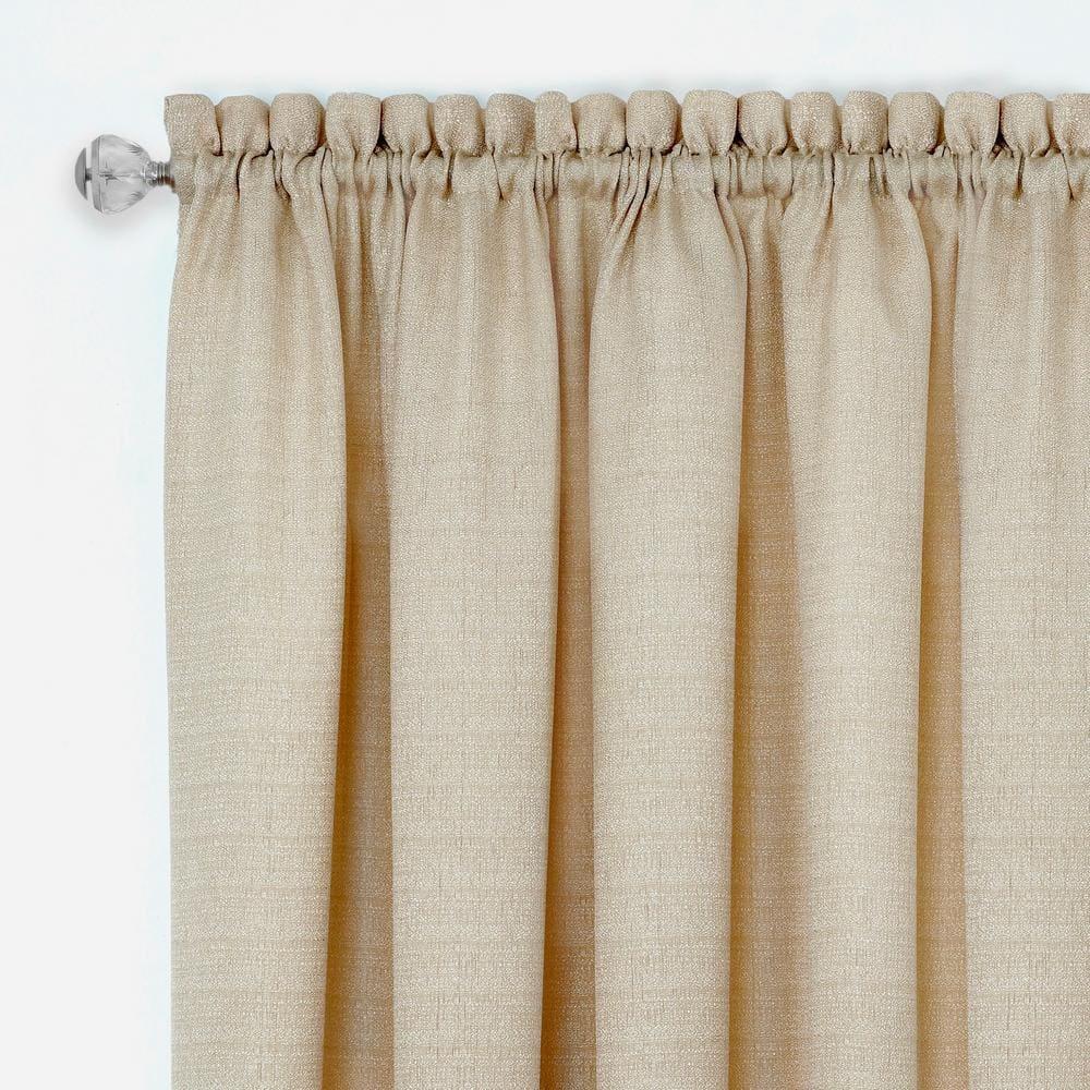 Kate Aurora 2 Pack Shabby Linen Farmhouse Sheer Flax Window Curtains - 52 in. W x 84 in. L, Taupe