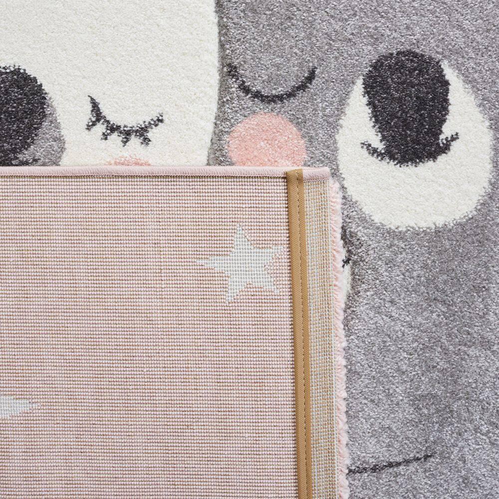 Carousel Kids  CRK195 Loomed Indoor Area Rug - Pink/White - 5'3"x5'3" Round - Safavieh