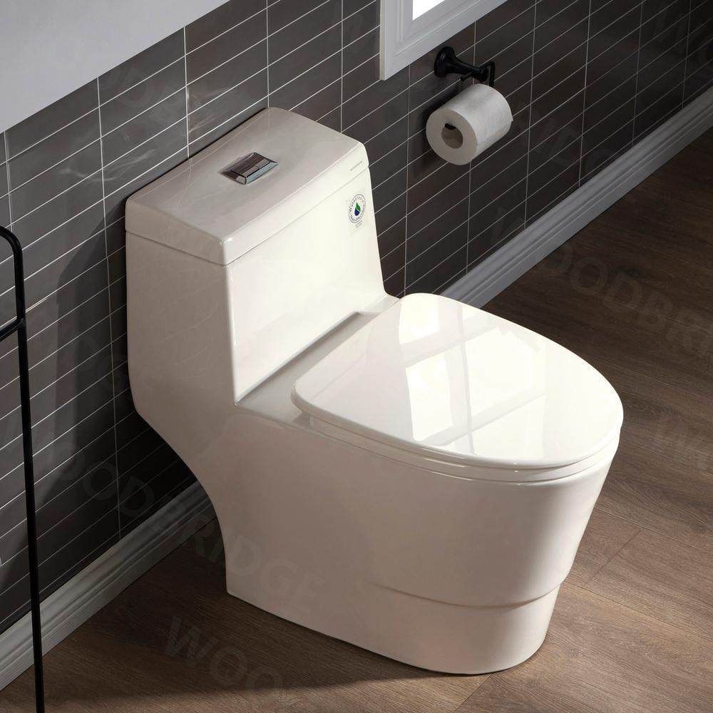 1.28 GPF Elongated ADA Height One Piece Dual-Flush Toilet with Soft-Closing Seat,MAP Flushing 1000G