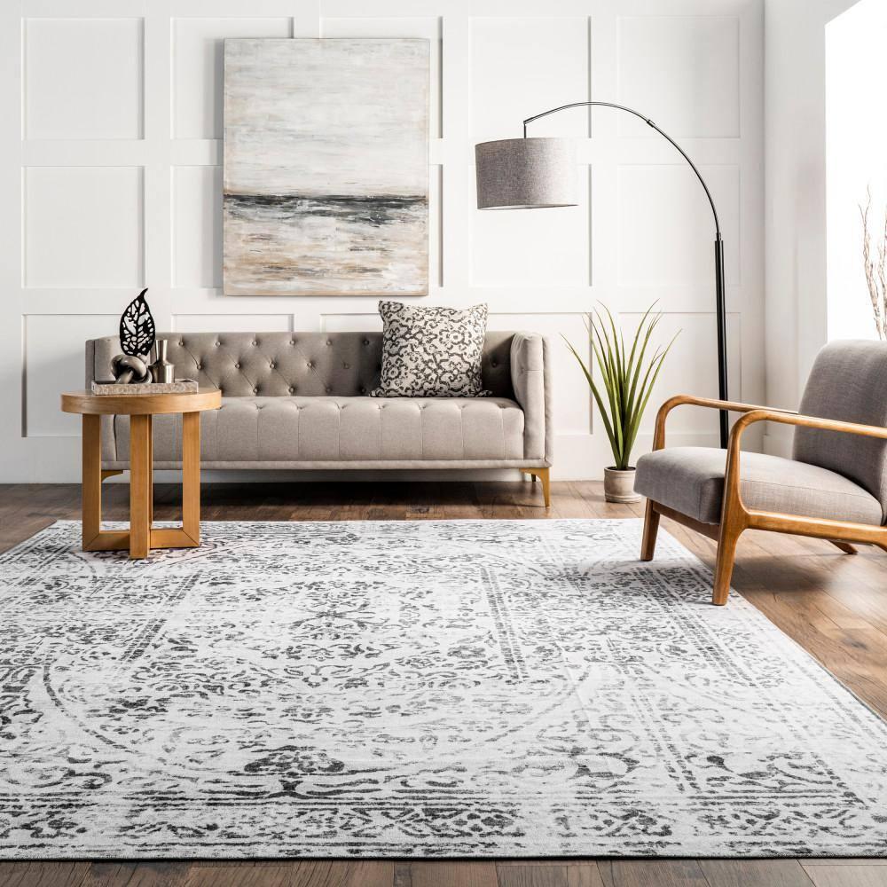 Nuloom Bess Persian Vintage Pet Friendly Machine Washable Area Rug, 4' x 6', Ivory