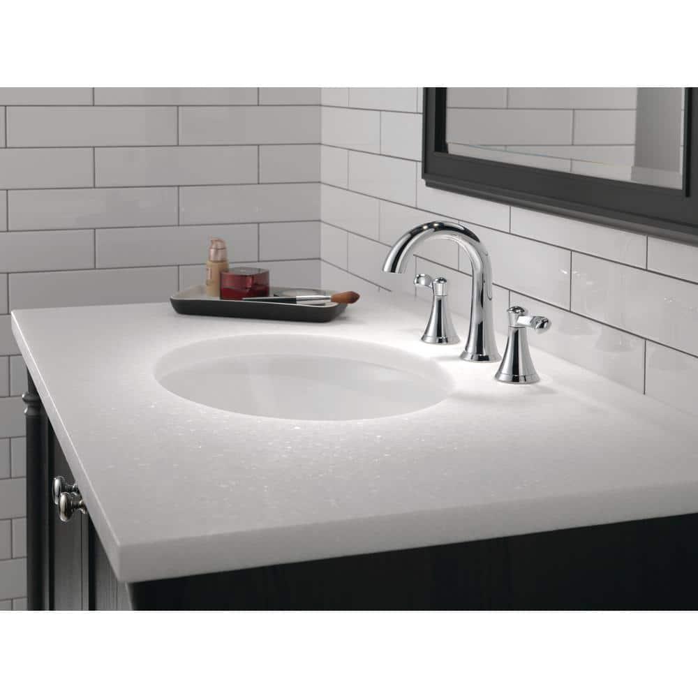 Esato Widespread Bathroom Faucet 3 Hole, 2-handle Bathroom Sink Faucet with Drain Assembly