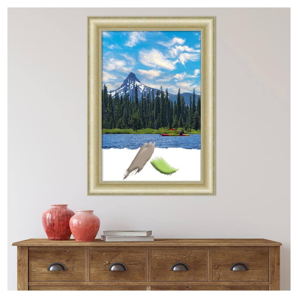 Amanti Art Textured Light Gold Picture Frame Opening Size 20x30 in.