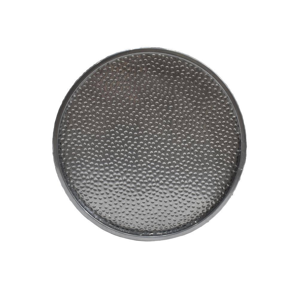 Braeburn Modern Round Accent Table Silver - Christopher Knight Home: Hammered Iron, Cylindrical, No Assembly Required