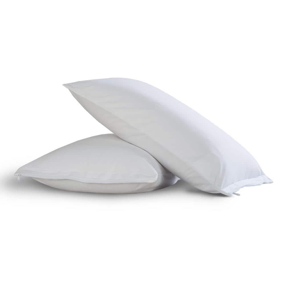 All-in-One Bed Bug Blocker Water Resistant Zippered Pillow Protector, Standard/Queen, 2 Pack