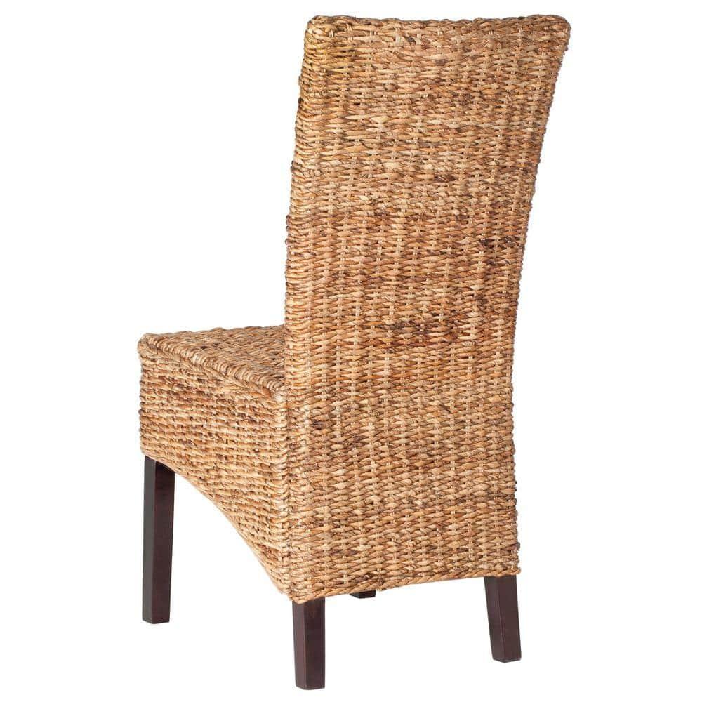 Kiska 18" H Rattan Side Chair (Set of 2) - FOX1021 - Dark Brown - Safavieh Couture