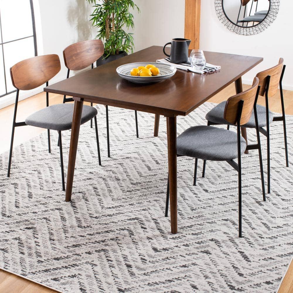 Adirondack ADR104 Power Loomed Area Rug - Ivory/Charcoal - 4'x4' - Safavieh.