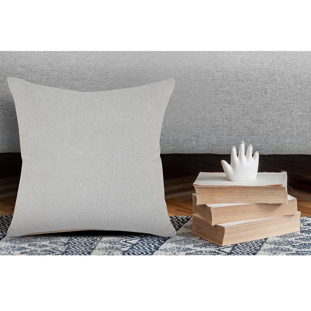 Ox Bay Tatum 20" x 20" Light Gray Solid Cotton Adult Decorative Throw Pillow