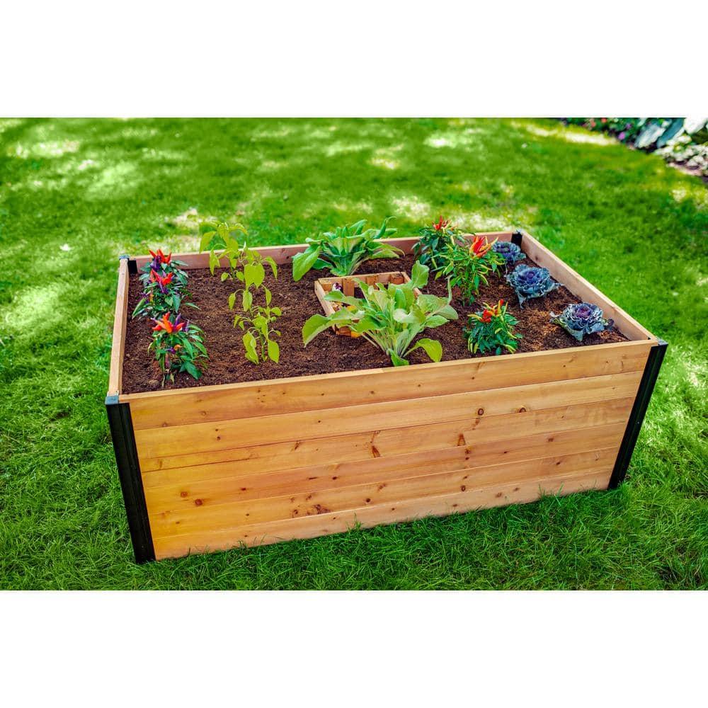 Vita Mezza 3' L x 5' W Cedar Keyhole Composting Garden, Golden Brown, VT17702