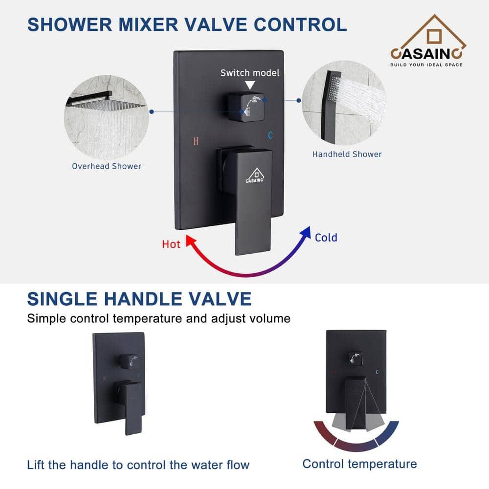 Shower Faucets & Systems All-In-One Kit with Rough in-Valve