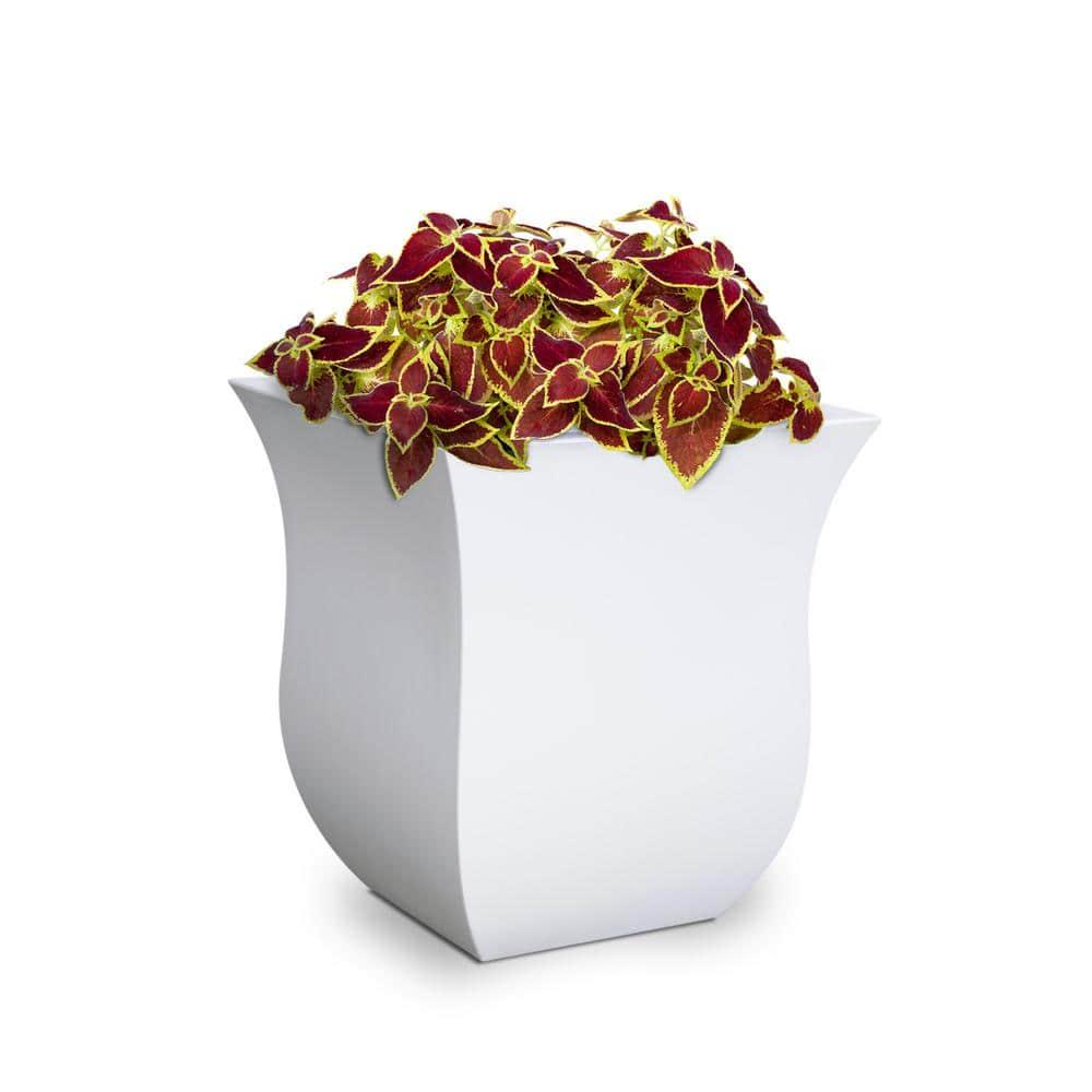 Mayne Valencia 16" x 16" x 18" Square Polyethylene Planter - White