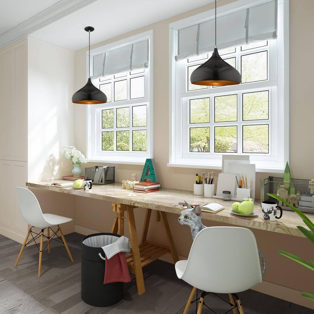 Livex Lighting Metal Shade 1 - Light Chandelier in  Shiny Black