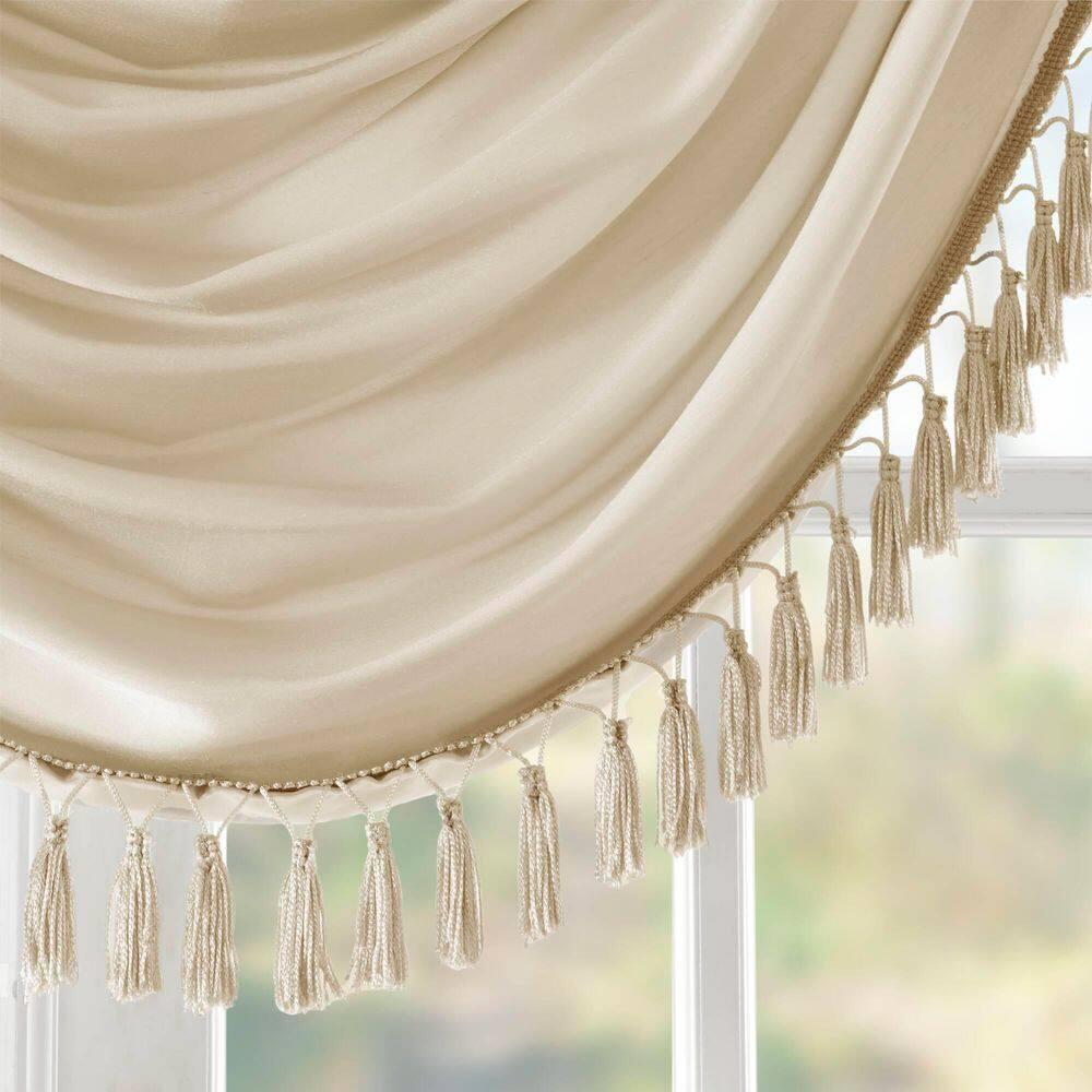 Madison Park Elena Faux Silk Waterfall Embellished 38'' W Window Valance