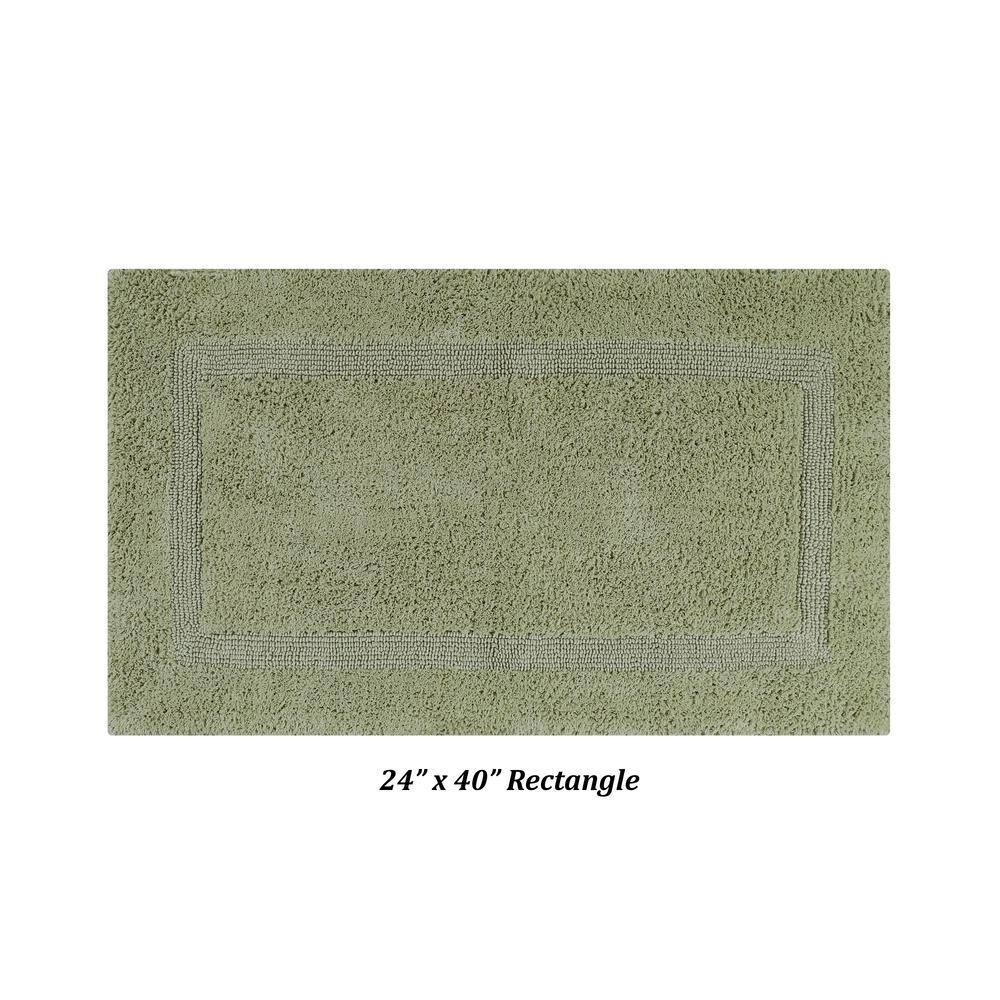 Better Trends Lux 100% Cotton Tufted Solid Reversible Bath Rug Set 3 PC (17" x 24" | 21" x 34" | 24" x 40") - Sage