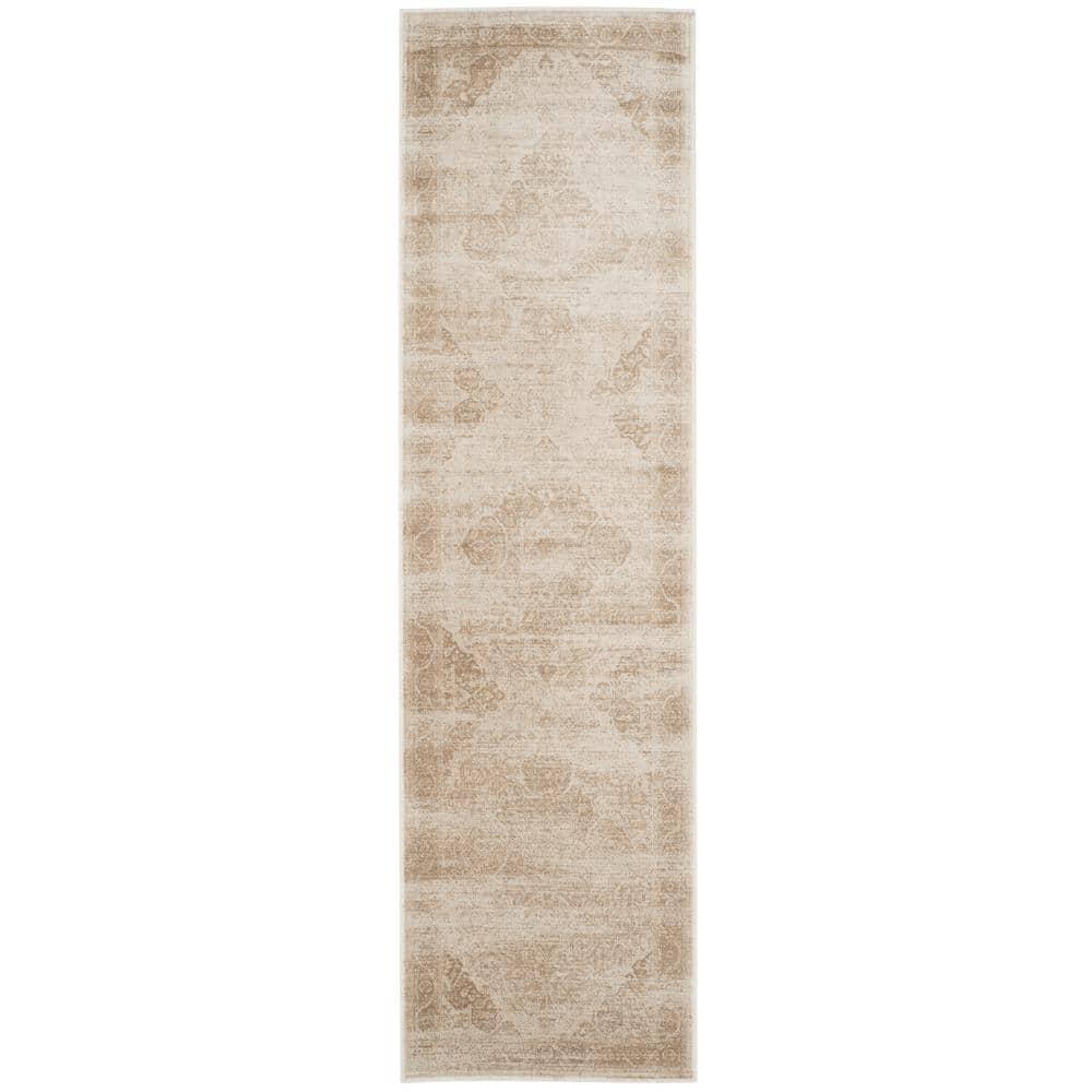 Vintage VTG159 Power Loomed Indoor Skid-Resistant Runner Rug - Stone - 2'2"x8' - Safavieh