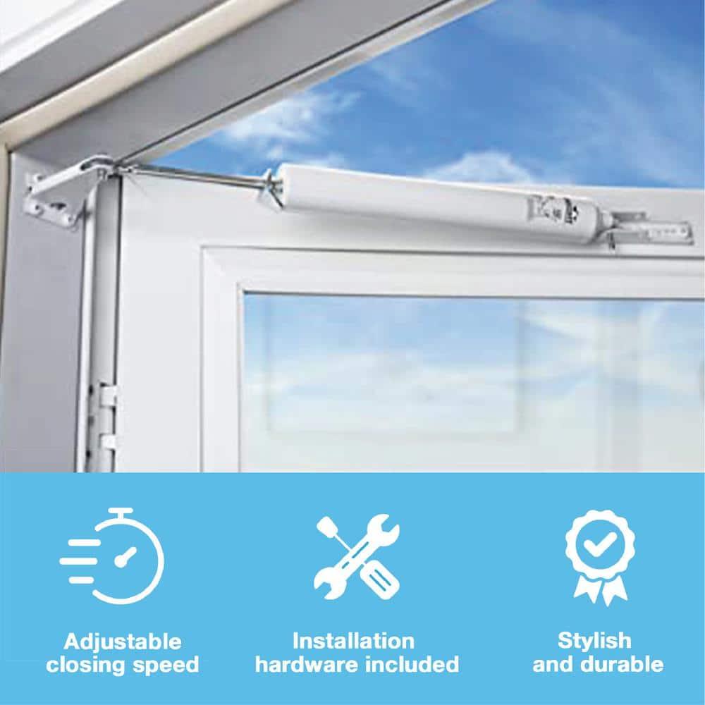 Wright V820AWH Grade 1, Size 4, White Aluminum Pneumatic Door Closer