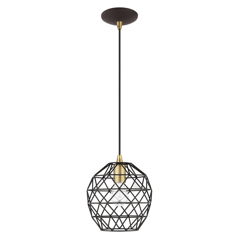 Livex Lighting Geometric Shade 1 - Light Pendant in  Bronze
