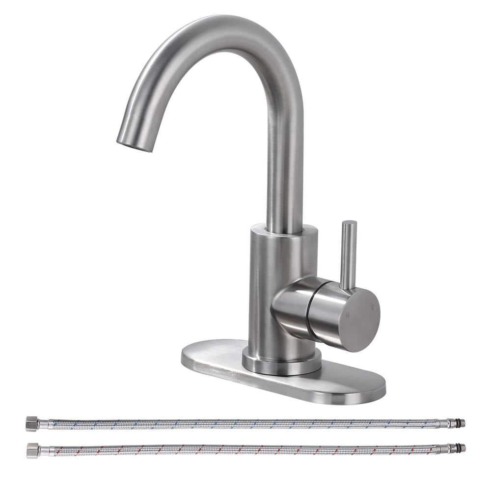 AVITAS TS14D05 Single Handle Stainless Steel Bar Kitchen Faucet With Swivel Spout And Deckplate