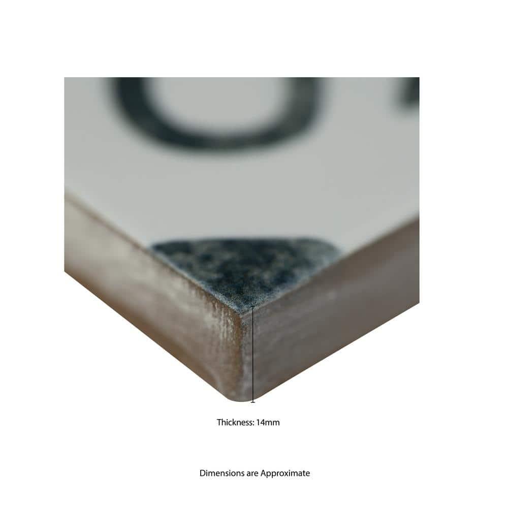 Amara 8" x 8" Encaustic Look Matte Porcelain Floor & Wall Tile