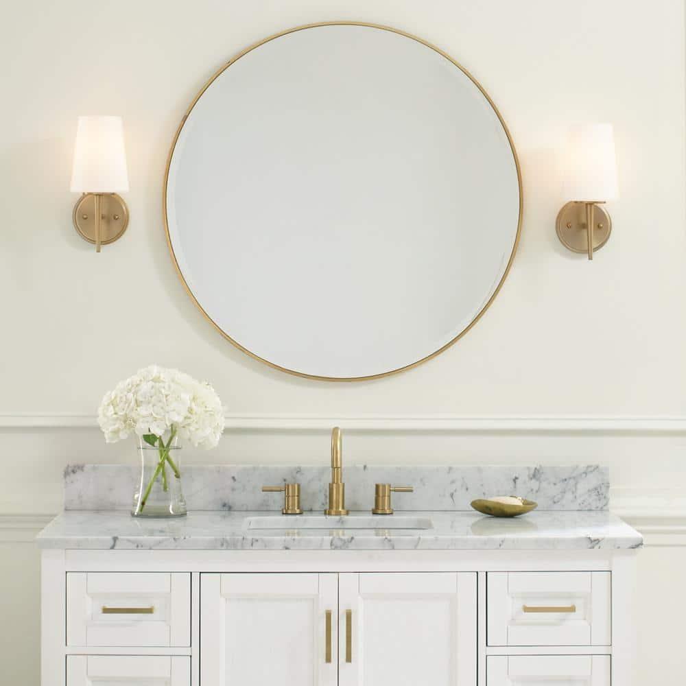 Satin Brass and Opal Glass LED Wall Sconce