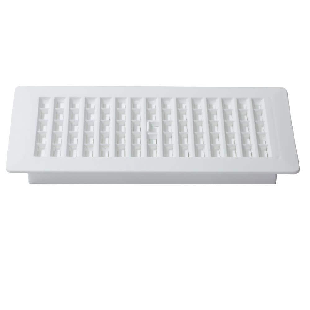 Decor Grates PL410-WH 4-Inch by 10-Inch Plastic Floor Register, White