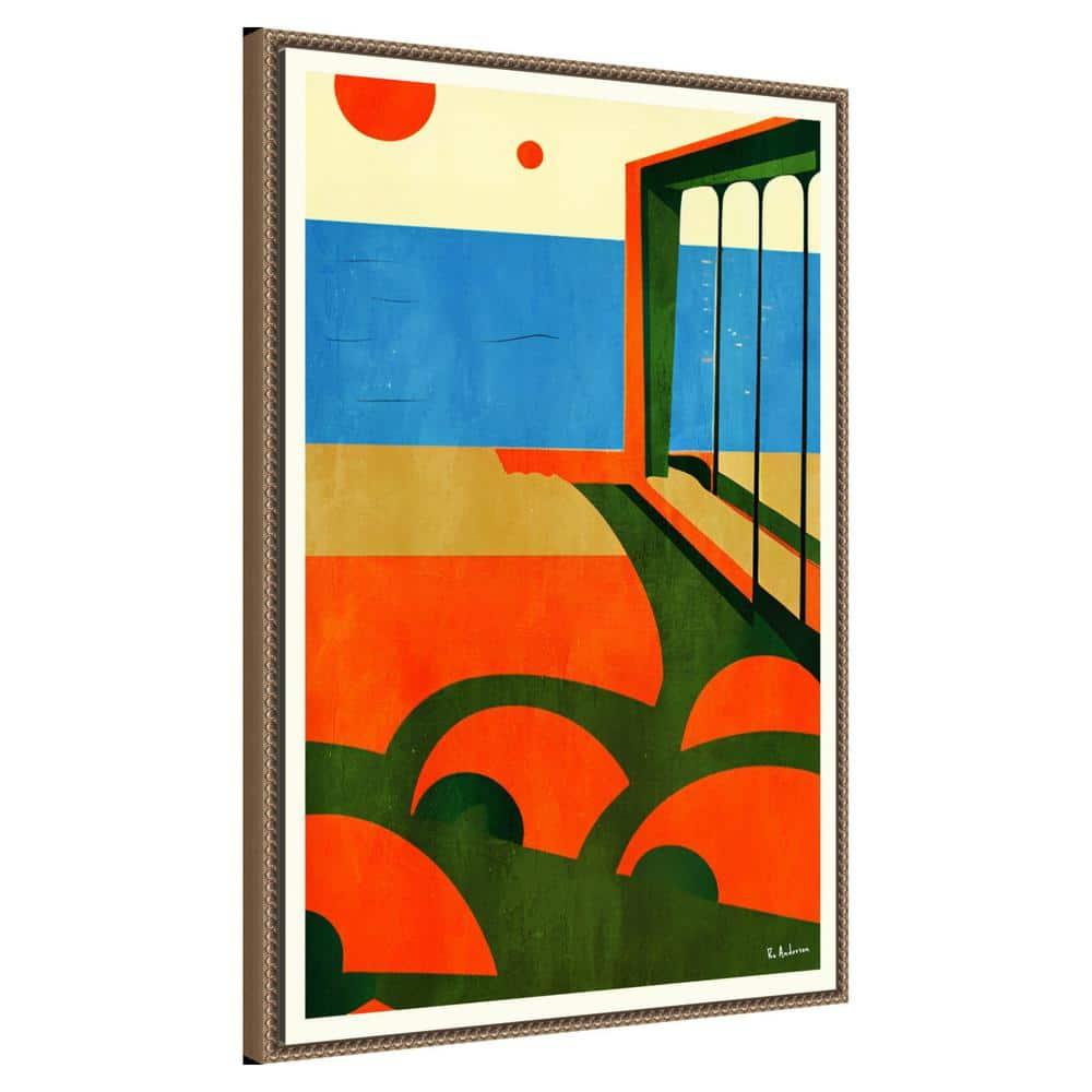 23"x33" Amalfi Coast View by Bo Anderson Framed Canvas Wall Art Print Bronze - Amanti Art